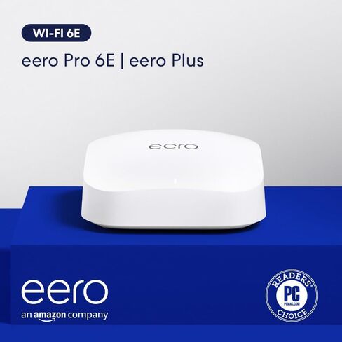 Amazon eero Pro 6E mesh Wi-Fi router, Supports speeds up to 2.3 Gbps, Coverage up to 2,000 sq. ft, Connect 100+ devices, Ideal for streaming, working, and gaming, 1-Pack, 2022 release in Kuwait