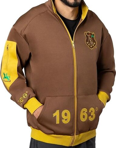 Iota Phi/Φ Theta Elite Track Jacket [Brown] - ID#40661-22-207-0-0 in Saudi Arabia