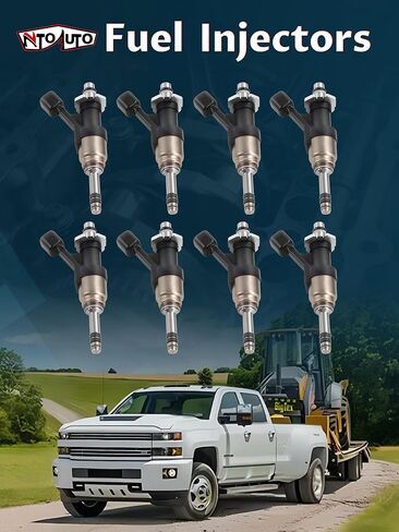 Set of 8 Fuel Injectors 12668390 FJ1217 Compatible with Silverado 1500 2500 Tahoe Suburban Cheyenne & Sierra 1500 Yukon, Fit V6 4.3L/V8 5.3L 2014 2015 2016 2017 2018 in Kuwait