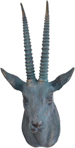 17.7x8.2 بوصة فو الظباء رئيس جدار ديكور النحت خمر المنزل الفن الحيوان غزال تمثال لغرفة المعيشة مكتب غرفة نوم للرجال النساء هدية عيد الميلاد in Kuwait