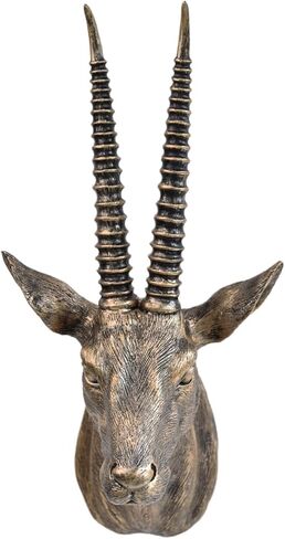 17.7x8.2-Inch Faux Antelope Head Wall Decor Sculpture Vintage Home Art Animal Gazelle Statue for Living Room Office Bedroom for Men Women Christmas Gift in Saudi Arabia