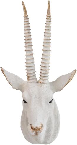 17.7x8.2-Inch Faux Antelope Head Wall Decor Sculpture Vintage Home Art Animal Gazelle Statue for Living Room Office Bedroom for Men Women Christmas Gift in Saudi Arabia
