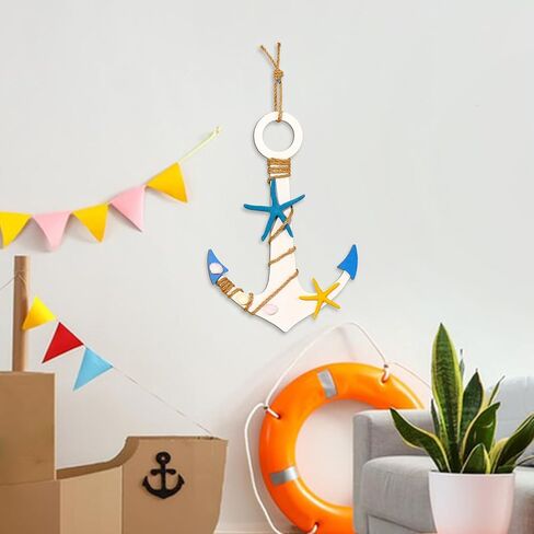 Zzbakress Wooden Nautical Anchor Decor Nautical Wall Art Vintage Wall Art Nautical Bathroom Decor Boat Decoration for Home Living Room Bedroom Bathroom (Vintage) in Saudi Arabia