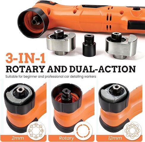 ملمع صغير 3 بوصة، ملمع سيارة صغير لاسلكي 12 فولت مع قطعتين بطاريات 2.3 أمبير ولوحة دعم 1/2/3 بوصة، يعمل كملمّع عازل DA & RO لتلميع السيارة وتفصيل الشمع in Kuwait