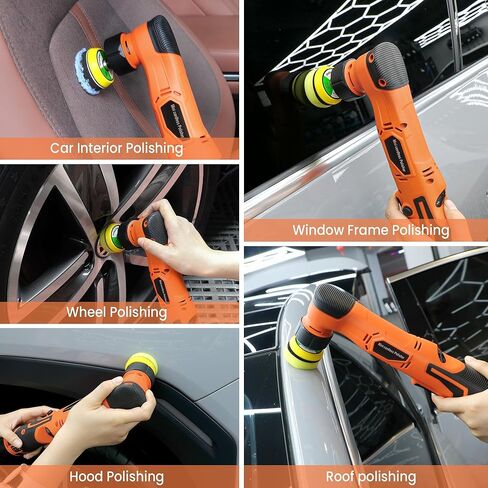 ملمع صغير 3 بوصة، ملمع سيارة صغير لاسلكي 12 فولت مع قطعتين بطاريات 2.3 أمبير ولوحة دعم 1/2/3 بوصة، يعمل كملمّع عازل DA & RO لتلميع السيارة وتفصيل الشمع in Kuwait