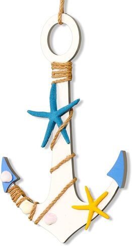 Zzbakress Wooden Nautical Anchor Decor Nautical Wall Art Vintage Wall Art Nautical Bathroom Decor Boat Decoration for Home Living Room Bedroom Bathroom (Vintage) in Saudi Arabia