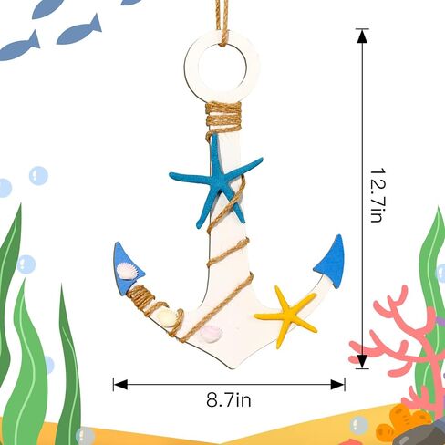 Zzbakress Wooden Nautical Anchor Decor Nautical Wall Art Vintage Wall Art Nautical Bathroom Decor Boat Decoration for Home Living Room Bedroom Bathroom (Vintage) in Saudi Arabia