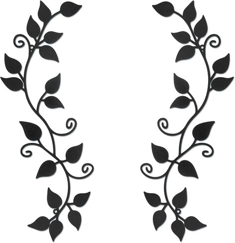 Novabright 2 Pcs Metal Tree Leaf Wall Decor Long Scroll Vine Wall Art Above Black Rustic Hanging Sign For Door Living Room Office Indoor And Outdoor Decoration in Kuwait
