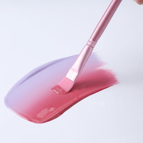 6 PCS Nylon Paint Brushes for Paint by Number Acrylic Pink Face Painting Brushes Watercolor Nylon Hair Art Brush for Acrylic Oil Canvases Rock Body Face Nail in Saudi Arabia