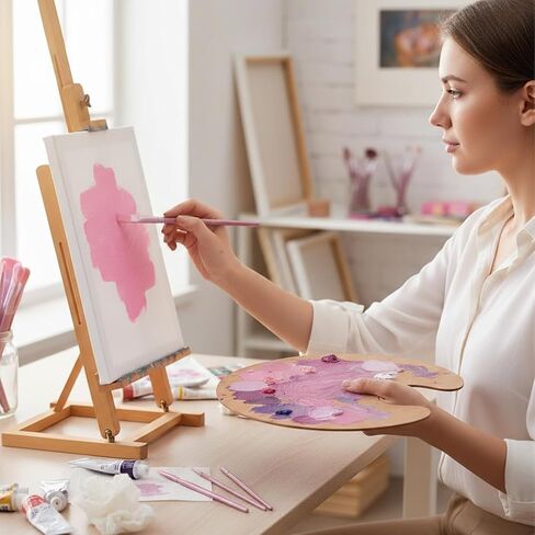 6 PCS Nylon Paint Brushes for Paint by Number Acrylic Pink Face Painting Brushes Watercolor Nylon Hair Art Brush for Acrylic Oil Canvases Rock Body Face Nail in Saudi Arabia