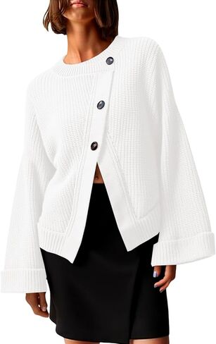 Saodimallsu Womens Cardigan Sweaters 2025 Button Down Long Sleeve Knit Outerwear Oversized Fashion Chunky Open Front Coats in Saudi Arabia