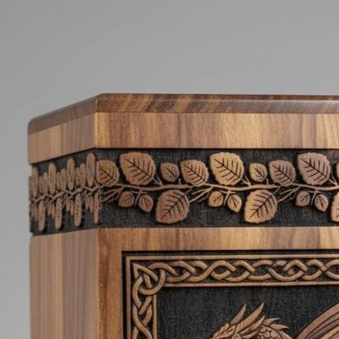 Handcrafted Rosewood Dragon Cremation Urn – Memorial Keepsake Box, Wooden urn for Human Ashes in Saudi Arabia