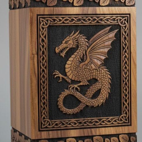 Handcrafted Rosewood Dragon Cremation Urn – Memorial Keepsake Box, Wooden urn for Human Ashes in Saudi Arabia