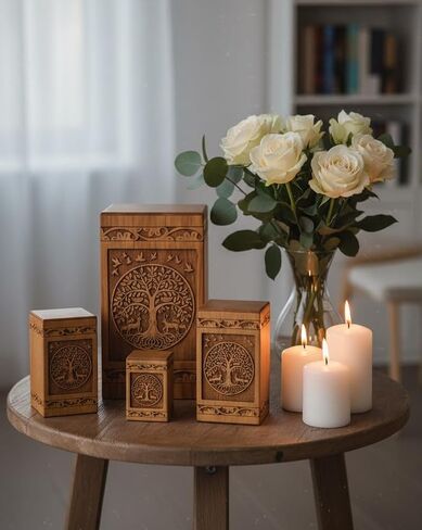 Handcrafted Rosewood Dragon Cremation Urn – Memorial Keepsake Box, Wooden urn for Human Ashes in Saudi Arabia