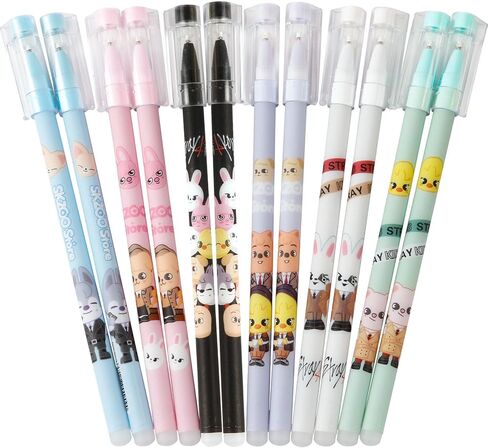 12PCS Stray-zoo Pens Cute Cartoon Ballpoint Gel Pen Smooth Writing Office Supplies for Stay Fans Gifts in Saudi Arabia
