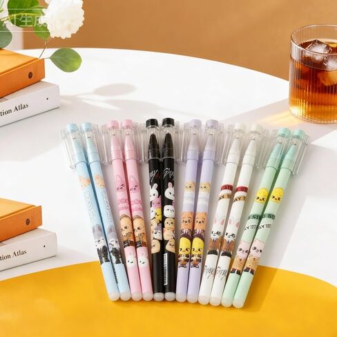12PCS Stray-zoo Pens Cute Cartoon Ballpoint Gel Pen Smooth Writing Office Supplies for Stay Fans Gifts in Saudi Arabia