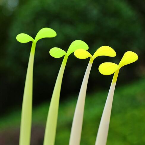 8 Pack Sprout Gel Pens, Yellow Seedling Pens Green Grass plant Pen Fresh floral Pen Bendable Design 0.5mm Fine Point Black Ink, Kawaii Novelty Stationery for Journaling Office Supplies in Kuwait