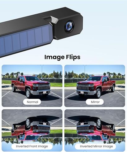 كاميرا احتياطية لاسلكية تعمل بالطاقة الشمسية: تعمل مع Solar 3 فقط، كاميرا احتياطية لاسلكية بجودة صورة عالية الدقة 1080 بكسل، بطارية قابلة للشحن 3350 مللي أمبير في الساعة، زاوية عرض قابلة للتعديل 70 درجة، مقاومة للماء IP69K in Kuwait