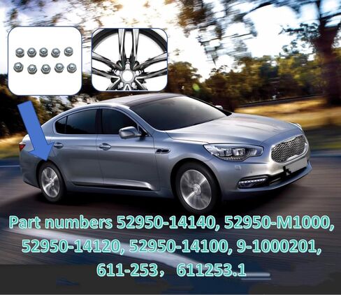 صواميل عروة بديلة 52950-14140 M12-1.5 متوافقة مع SEL HyunTuc San Fe AcceElent SonaVelost Ri Fort NIRS-OU PTI Maz Mitubi K-i (10 قطع) in Kuwait