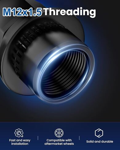 GAsupply 12x1.5 Lug Nuts Mag/Flat Seat, Closed End Black M12x1.5 Wheel Lug Nut, 1.46" 37mm Tall 13/16" 21mm Hex, 4 Pack in Kuwait