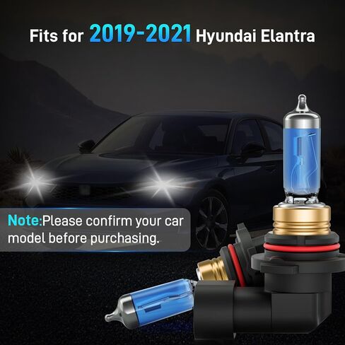 يناسب مجموعة مصابيح الهالوجين الأمامية من Hyundai Elantra 2019-2021، مصابيح أمامية فائقة السطوع 5000K بيضاء عالية الشعاع ومنخفضة الشعاع، التوصيل والتشغيل، 4 عبوات in Saudi Arabia