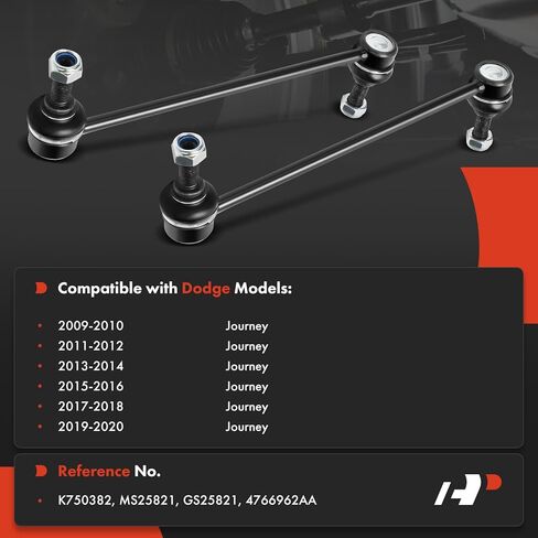 A-Premium 2 × وصلات قضيب تثبيت أمامية Sway Bar، متوافقة مع Dodge Journey 2009-2020 in Saudi Arabia