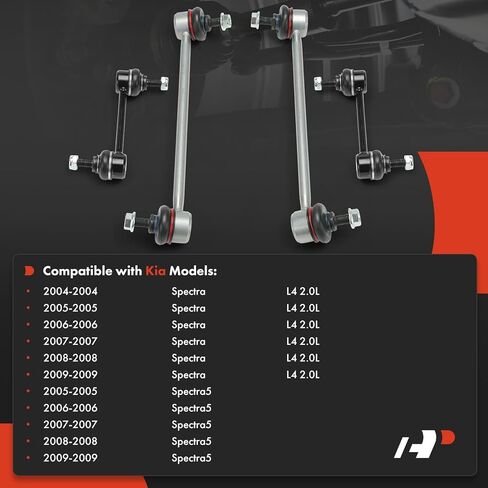 A-Premium Set of 4, Front and Rear Sway Bar Link Stabilizer Link Kit, Compatible with Kia Spectra 2004-2009, Spectra5 2005-2009 in Saudi Arabia