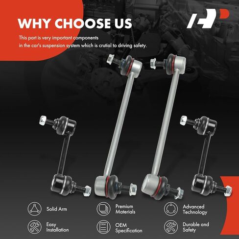 A-Premium Set of 4, Front and Rear Sway Bar Link Stabilizer Link Kit, Compatible with Kia Spectra 2004-2009, Spectra5 2005-2009 in Saudi Arabia
