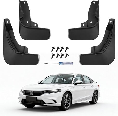 No Drill Mud Flaps for 2023-2026 Honda Accord, Heavy Duty Front & Rear All Weather Splash Guards Set for LX/SE/EX/EX-L Hybrid Sport/Sport-L Touring Models, OEM-Style Textured Black Mud Guards in Saudi Arabia