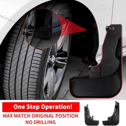 No Drill Mud Flaps for 2023-2026 Honda Accord, Heavy Duty Front & Rear All Weather Splash Guards Set for LX/SE/EX/EX-L Hybrid Sport/Sport-L Touring Models, OEM-Style Textured Black Mud Guards in Saudi Arabia