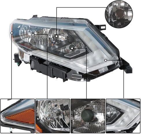 Halogen Headlights Left and Right Side Headlamp Assembly Replacement for Rogue 2017 2018 2019 Halogen in Saudi Arabia