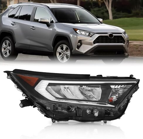JFN Headlight Compatible with 2019 2020 2021 Toyota Rav4 LE/XLE HeadLamp LH 81150-0R150 RV20A01-2L (Passenger Side (Right)) in Kuwait