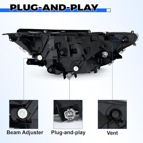 مصباح أمامي JFN متوافق مع 2019 2020 2021 Toyota Rav4 LE/XLE HeadLamp LH 81150-0R150 RV20A01-2L (جانب الركاب (يمين)) in Kuwait