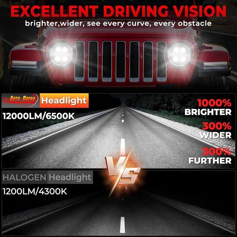 9 Inch 1000% Bright LED Headlights for Jeep Wrangler JL/JLU Unlimited 2018-2025,Gladiator JT 2019-2025,DOT Approved Black Round Front Headlights with DRL and Turn Signal in Kuwait