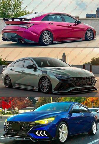 Premium KDM Style 3D Wavy Aero Sport Gloss Black Window Visor Rain Guard Deflector Compatible for 2021-2025 Hyundai Elantra in Saudi Arabia