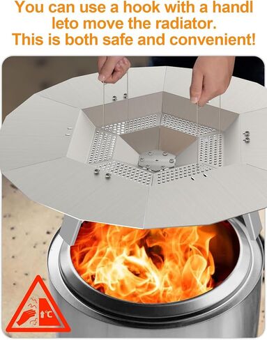 Heat Deflector for Solo Stove Bonfire, 19.5" Heat Deflector for Solo Stove Fire Pit, 304 Stainless Steel Heat Deflector with Handle for Bonfire Fire Pit, Detachable Camping Essential in Kuwait