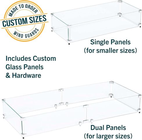 Custom Sized Wind Guard for Gas Fire Pits - Celestial Fire Glass in Kuwait