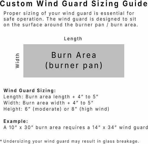 Custom Sized Wind Guard for Gas Fire Pits - Celestial Fire Glass in Kuwait