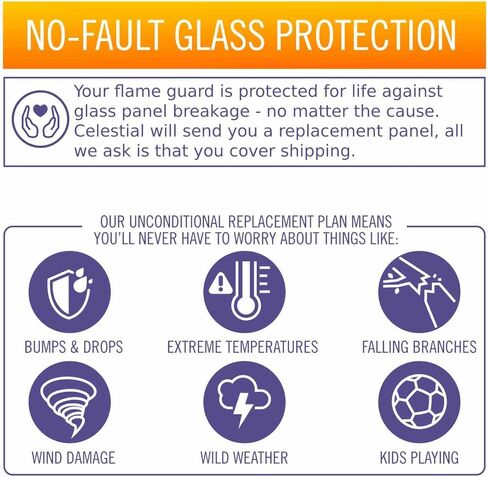 Custom Sized Wind Guard for Gas Fire Pits - Celestial Fire Glass in Kuwait