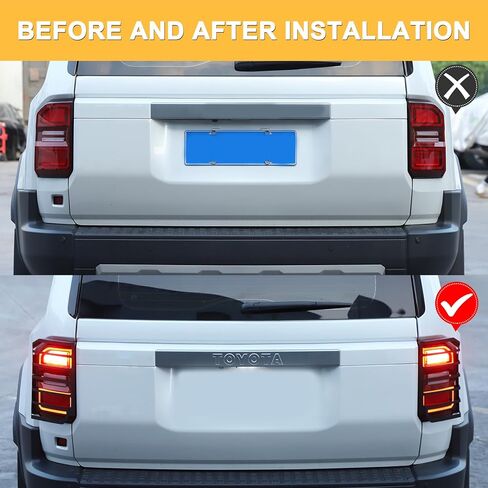 غطاء الضوء الخلفي متوافق مع Toyota Land Cruiser 250 Prado J250 LC250 2024 2025، غطاء واقي الضوء الخلفي من الفولاذ الكربوني، أسود in Saudi Arabia