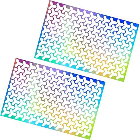 2 PCS Car Rear Tail Light Stickers, 18.9" x 11.81" Honeycomb Graphic Rear Light Lens Decal, Waterproof Taillight Tint Film Sheet, Universal for Most Cars (Black) in Saudi Arabia