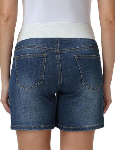 Foucome Women's Maternity Jean Shorts Under the Belly | Trendy Stretchy Denim Shorts, Loose Fit Pregnancy Shorts, Summer Casual Jorts in Saudi Arabia