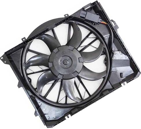 1 X Dual Radiator and Condenser Fan Assembly fits BMW 128i,325i,328i 2007 2008 2009 2010 2011 2012 2013 Replacement 17427547305 in Kuwait