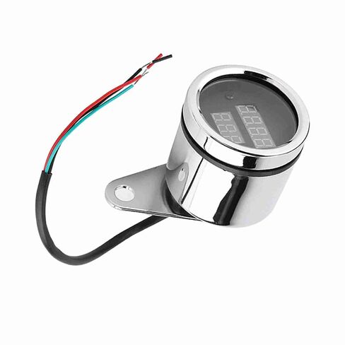 LED Tachometer, 2 in 1 Motorcycle Digital Voltmeter and Speedometer for All Types of Motorcycle, Metal Housing with Long Lifespan, Easy Installation in Kuwait