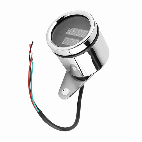 LED Tachometer, 2 in 1 Motorcycle Digital Voltmeter and Speedometer for All Types of Motorcycle, Metal Housing with Long Lifespan, Easy Installation in Kuwait