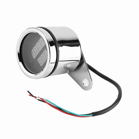 LED Tachometer, 2 in 1 Motorcycle Digital Voltmeter and Speedometer for All Types of Motorcycle, Metal Housing with Long Lifespan, Easy Installation in Kuwait