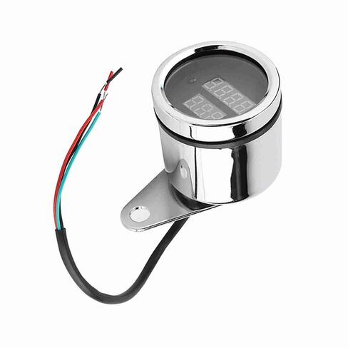 LED Tachometer, 2 in 1 Motorcycle Digital Voltmeter and Speedometer for All Types of Motorcycle, Metal Housing with Long Lifespan, Easy Installation in Kuwait