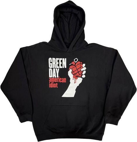 منتجات Rock Off المرخصة رسميًا سترة Green Day Hoodie American Idiot Band ذات الشعار الرسمي للرجال باللون الأسود in Kuwait