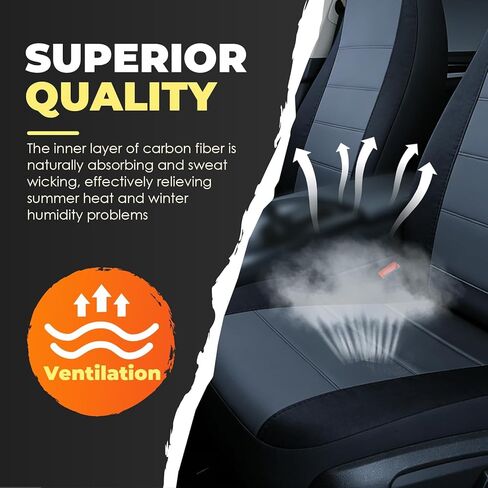 2PCS Seat Covers 60/40 Cotton blk-Charcoal Driver Passenger Side Compatible with Ranger 1998 1999 2000 2001 2002 2003 in Saudi Arabia