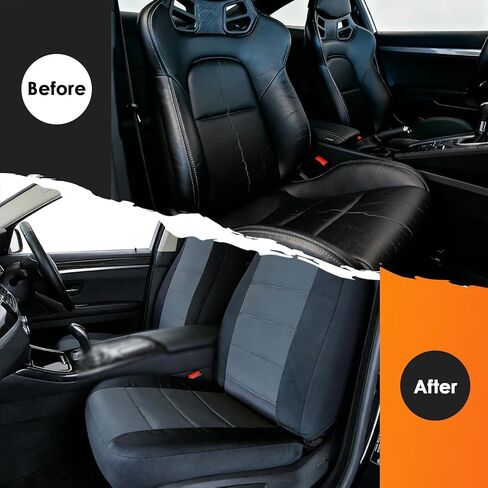 2PCS Seat Covers 60/40 Cotton blk-Charcoal Driver Passenger Side Compatible with Ranger 1998 1999 2000 2001 2002 2003 in Saudi Arabia